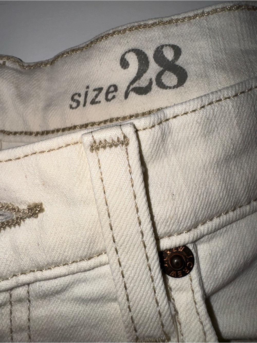 J.Crew Toothpick Skinny Jeans Ivory Off White Mid Rise Stretch Denim Size 28 - Picture 4 of 5